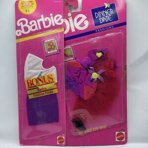 Vintage Barbie Mattel Dinner Date Fashion Dress #4941 with Bonus outfit  1990